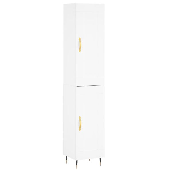 Висок шкаф, бял, 34,5x34x180 см, инженерно дърво