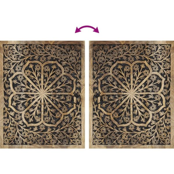 Комплект мебели за баня, 4 части, масивна мангова дървесина