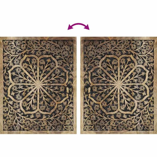 Комплект мебели за баня, 5 части, масивна мангова дървесина