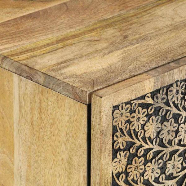 Комплект мебели за баня, 5 части, масивна мангова дървесина