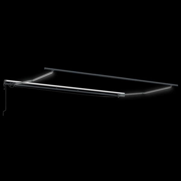 Автоматично прибираща се тента с LED, бордо, 450x300 см