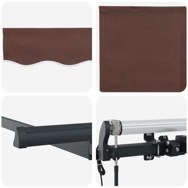 Сгъваем навес Кафяво 350 x 200 cm текстил