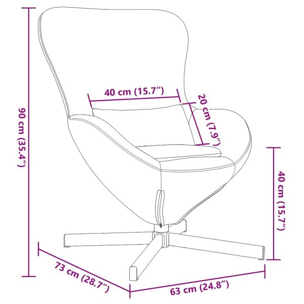 Стол яйце Полицейско синьо 63 x 73 x 90 см Кадифе