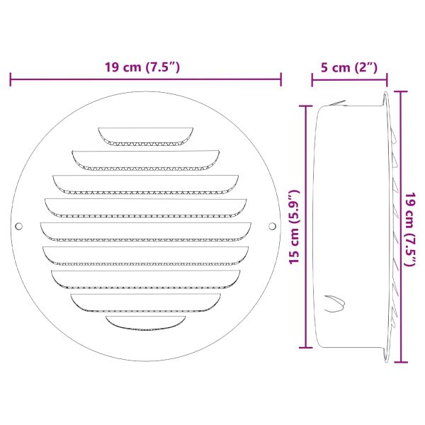 Предпазители за въздушна вентилация 4 pcs Сребрист 150 mm