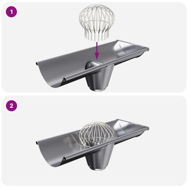 Защита за листа на улука 2 pcs Сребрист 200 mm