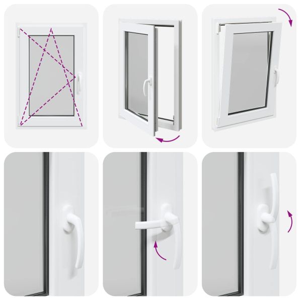 Прозорец за мазе RISOR Бял 60 x 100 cm PVC и стъкло