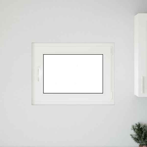 Прозорец за мазе RISOR Бял 80 x 50 cm PVC и стъкло