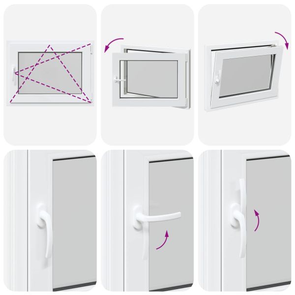 Прозорец за мазе RISOR Бял 80 x 50 cm PVC и стъкло