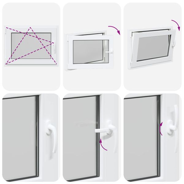 Прозорец за мазе RISOR Бял 80 x 70 cm PVC и стъкло