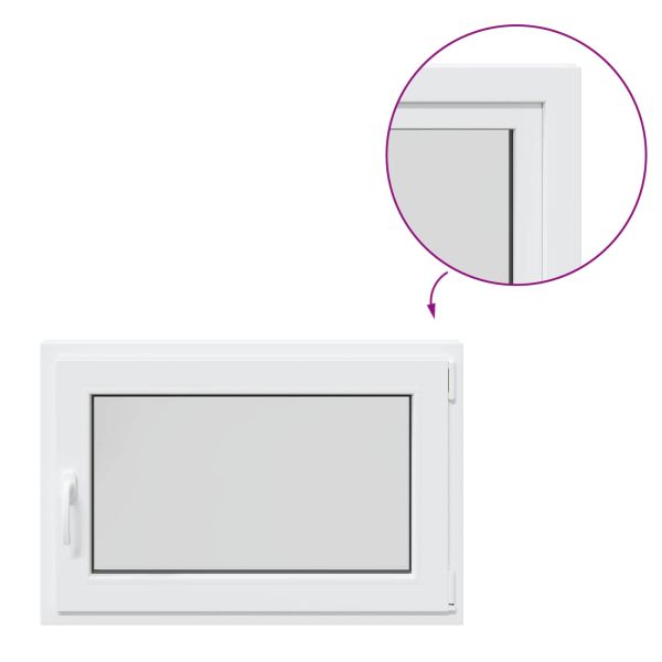 Прозорец за мазе RISOR Бял 90 x 50 cm PVC и стъкло