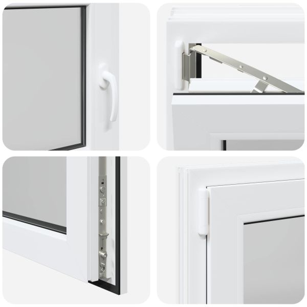 Прозорец за мазе RISOR Бял 90 x 50 cm PVC и стъкло