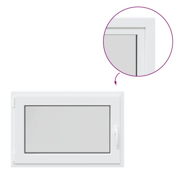 Прозорец за мазе RISOR Бял 90 x 50 cm PVC и стъкло