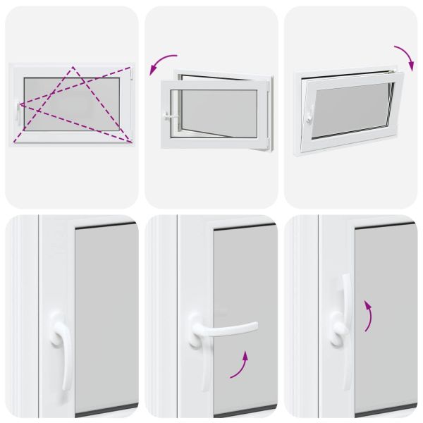 Прозорец за мазе RISOR Бял 90 x 60 cm PVC и стъкло