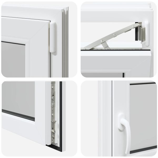 Прозорец за мазе RISOR Бял 100 x 50 cm PVC и стъкло