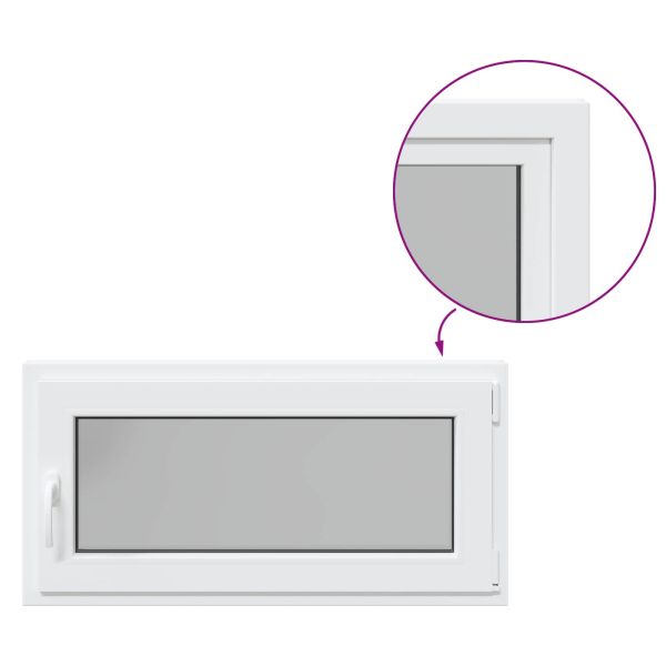 Прозорец за мазе RISOR Бял 100 x 50 cm PVC и стъкло