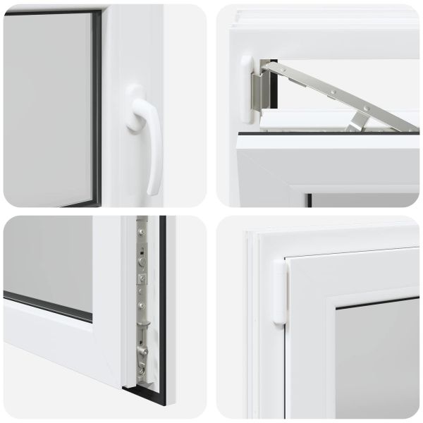 Прозорец за мазе RISOR Бял 100 x 50 cm PVC и стъкло