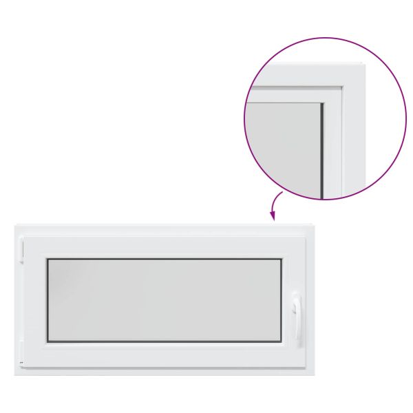 Прозорец за мазе RISOR Бял 100 x 50 cm PVC и стъкло