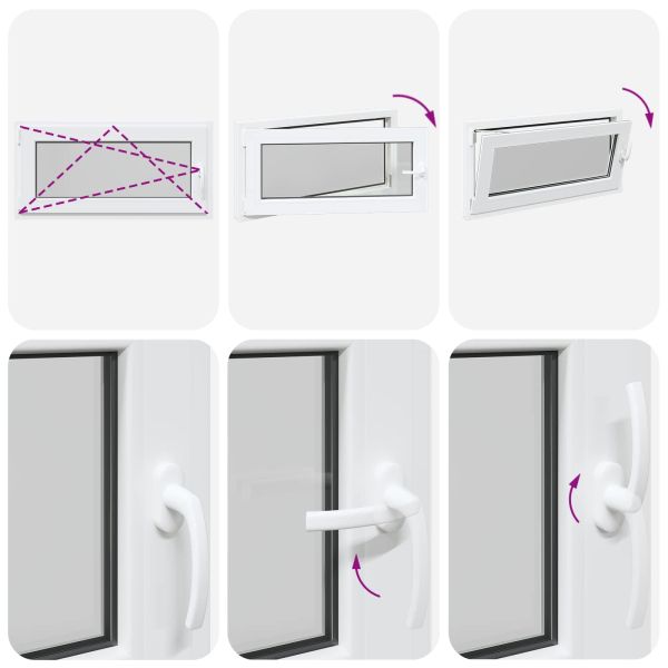 Прозорец за мазе RISOR Бял 100 x 50 cm PVC и стъкло