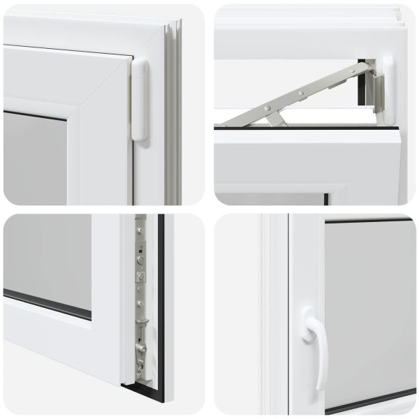 Прозорец за мазе RISOR Бял 100 x 60 cm PVC и стъкло