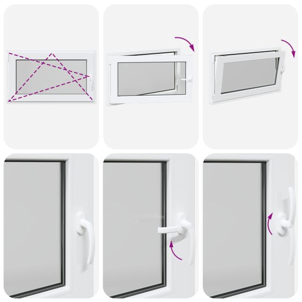 Прозорец за мазе RISOR Бял 100 x 70 cm PVC и стъкло