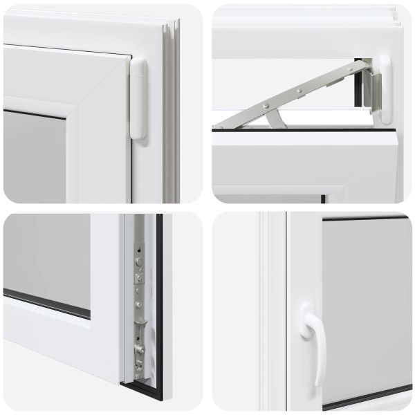 Прозорец за мазе RISOR 110 x 60 cm PVC и стъкло Бяло