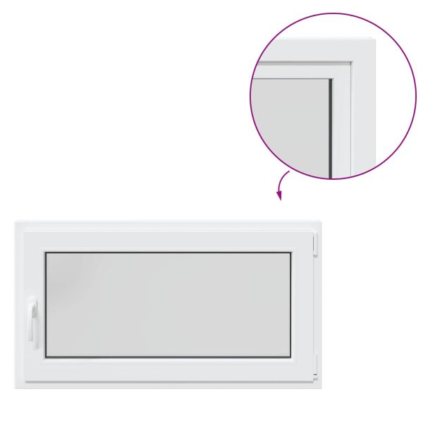 Прозорец за мазе RISOR 110 x 60 cm PVC и стъкло Бяло