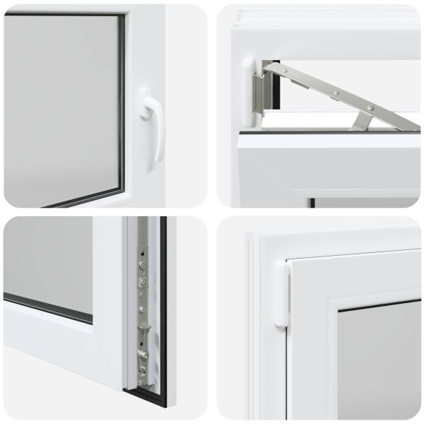 Прозорец за мазе RISOR 110 x 60 cm PVC и стъкло Бяло