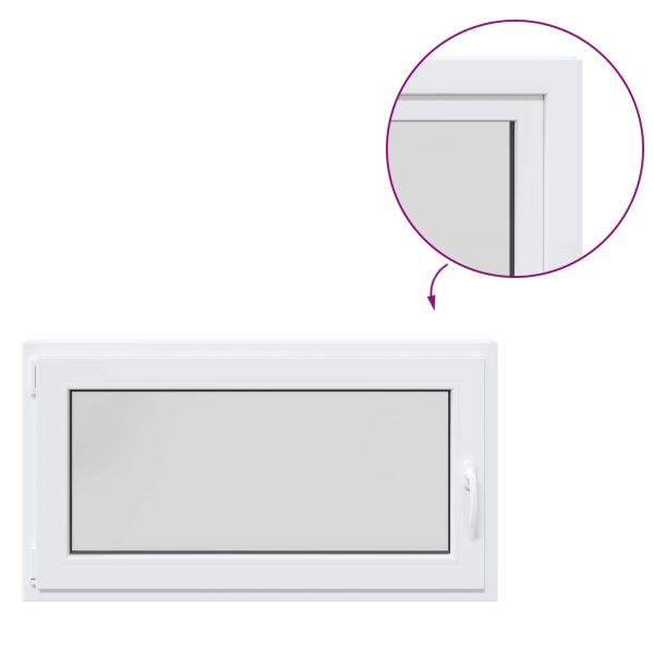 Прозорец за мазе RISOR 110 x 60 cm PVC и стъкло Бяло