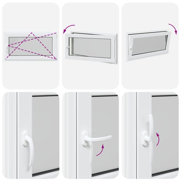 Прозорец за мазе RISOR 110 x 70 cm PVC и стъкло Бяло