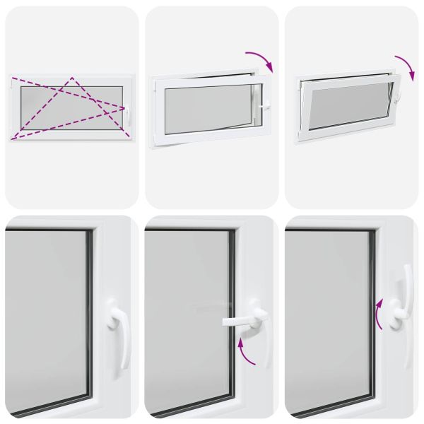 Прозорец за мазе RISOR 110 x 70 cm PVC и стъкло Бяло