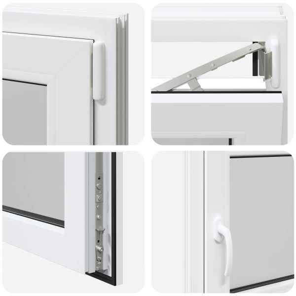 Прозорец за мазе RISOR 120 x 60 cm PVC и стъкло Бяло