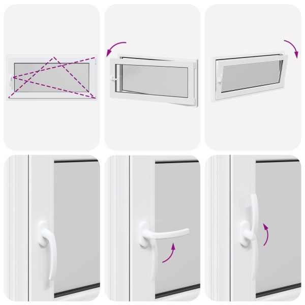 Прозорец за мазе RISOR 120 x 60 cm PVC и стъкло Бяло