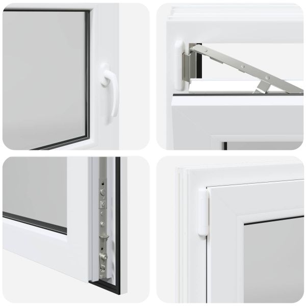 Прозорец за мазе RISOR 120 x 60 cm PVC и стъкло Бяло