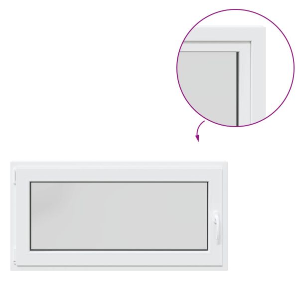 Прозорец за мазе RISOR 120 x 60 cm PVC и стъкло Бяло