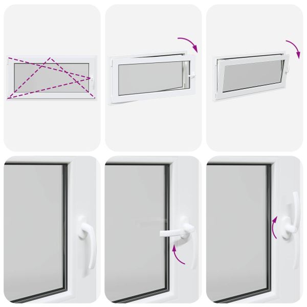 Прозорец за мазе RISOR 120 x 60 cm PVC и стъкло Бяло