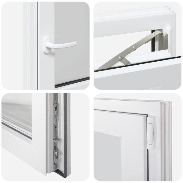 Прозорец за мазе RISOR 60 x 60 cm PVC и стъкло Бяло