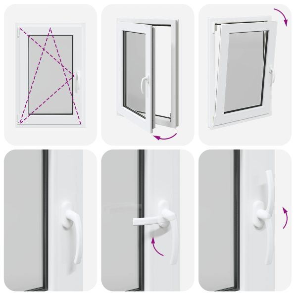 Прозорец за мазе RISOR 60 x 100 cm PVC и стъкло Бяло