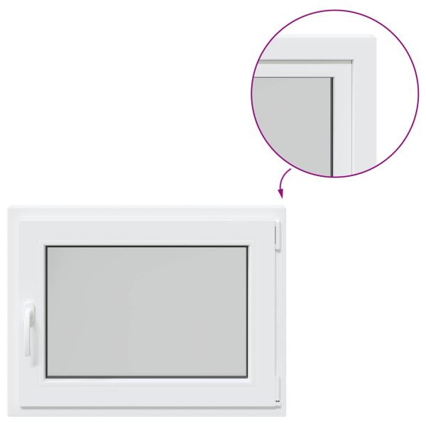 Прозорец за мазе RISOR 80 x 50 cm PVC и стъкло Бяло