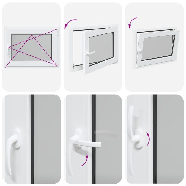 Прозорец за мазе RISOR 80 x 70 cm PVC и стъкло Бяло