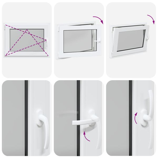 Прозорец за мазе RISOR 80 x 70 cm PVC и стъкло Бяло