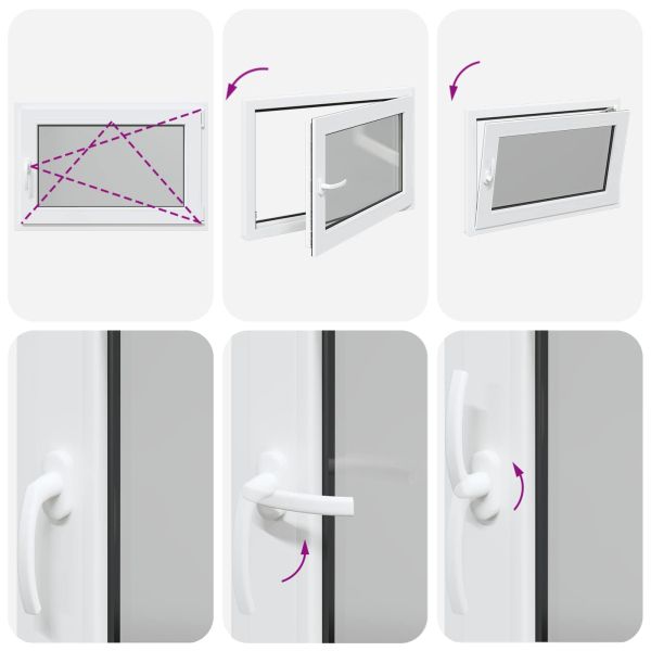 Прозорец за мазе RISOR 90 x 60 cm PVC и стъкло Бяло