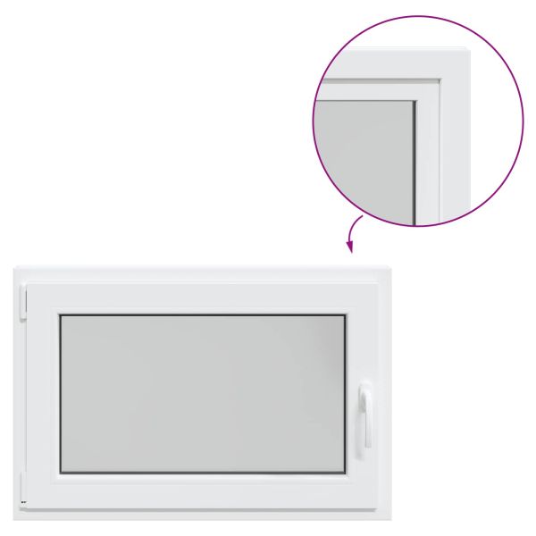 Прозорец за мазе RISOR 90 x 60 cm PVC и стъкло Бяло