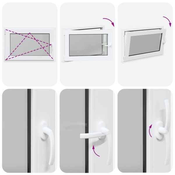 Прозорец за мазе RISOR 90 x 60 cm PVC и стъкло Бяло