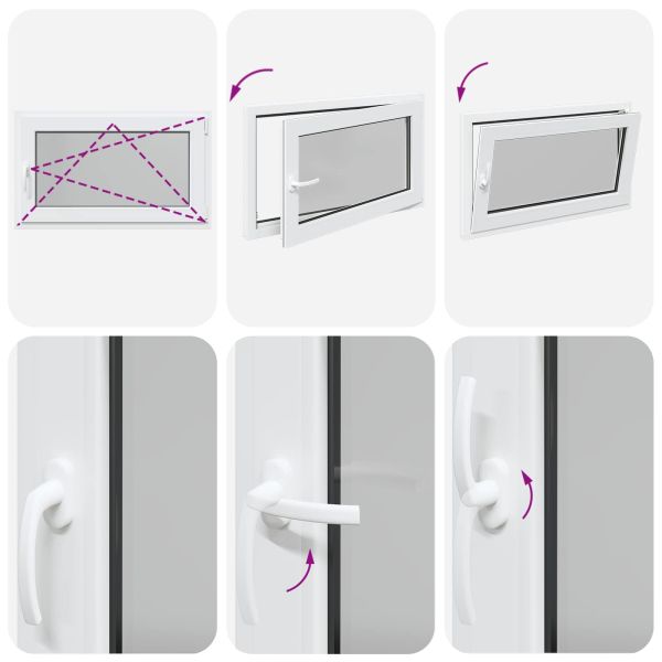 Прозорец за мазе RISOR 100 x 50 cm PVC и стъкло Бяло