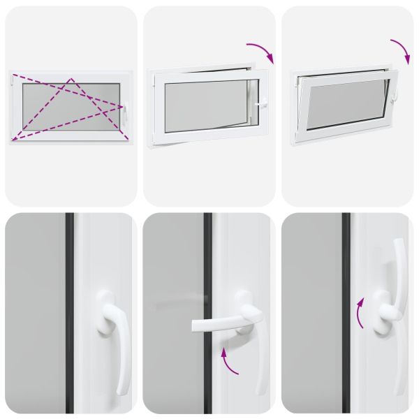 Прозорец за мазе RISOR 100 x 60 cm PVC и стъкло Бяло