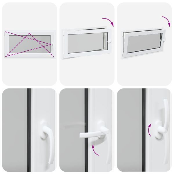 Прозорец за мазе RISOR 110 x 50 cm PVC и стъкло Бяло