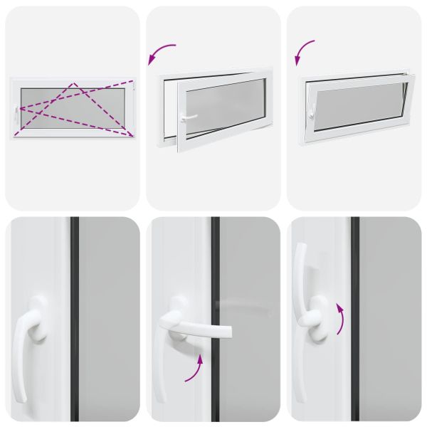 Прозорец за мазе RISOR 120 x 60 cm PVC и стъкло Бяло