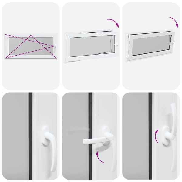 Прозорец за мазе RISOR 120 x 60 cm PVC и стъкло Бяло