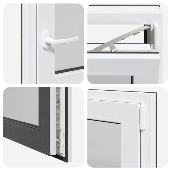 Прозорец за мазе RISOR 50 x 50 cm PVC и стъкло Антрацит