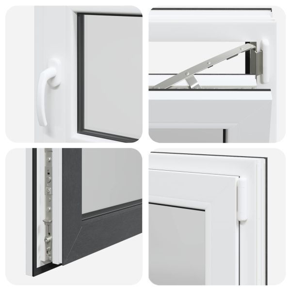 Прозорец за мазе RISOR 60 x 60 cm PVC и стъкло Антрацит